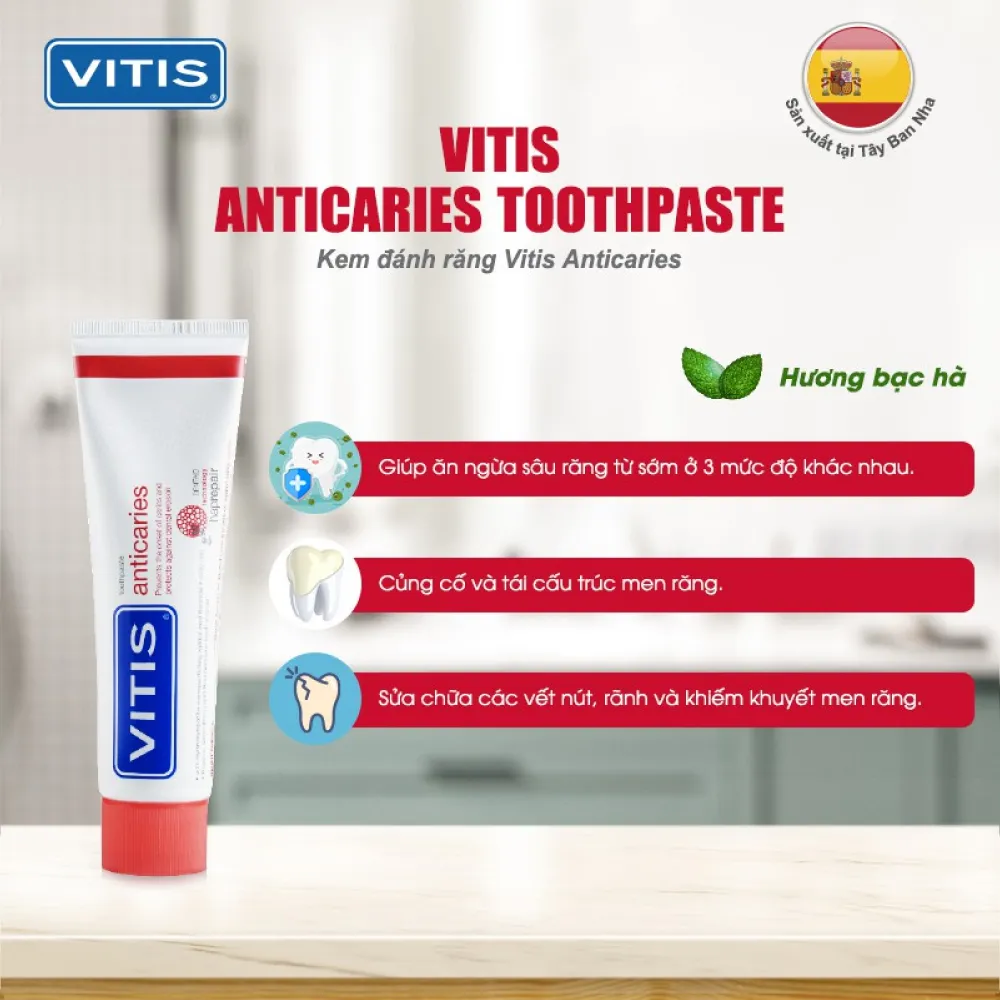 Kem đánh răng Vitis Anticaries ngừa sâu răng và mòn răng