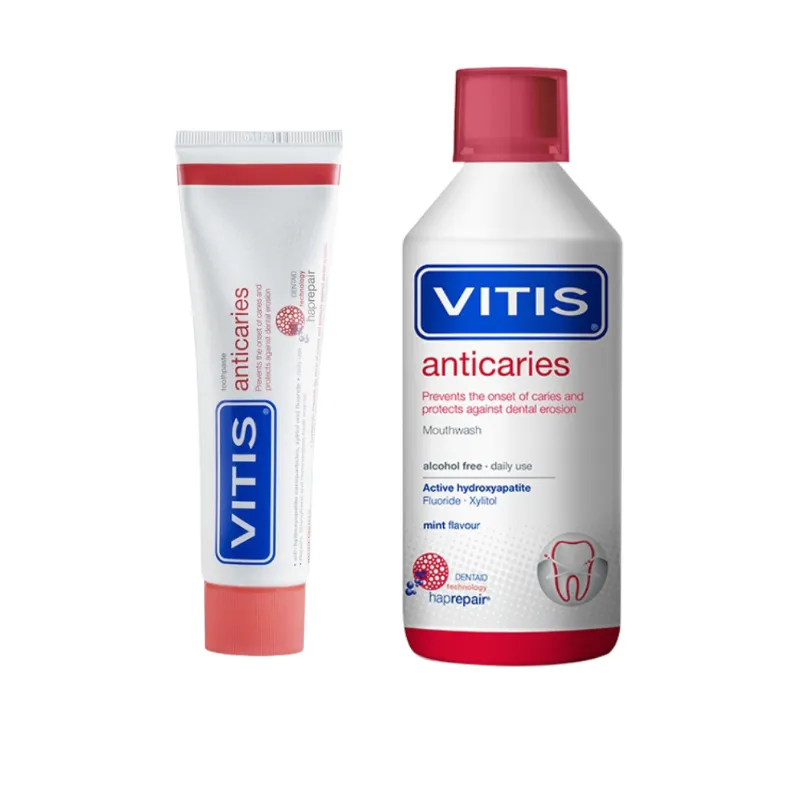 Kem đánh răng và nước súc miệng VITIS Anticaries