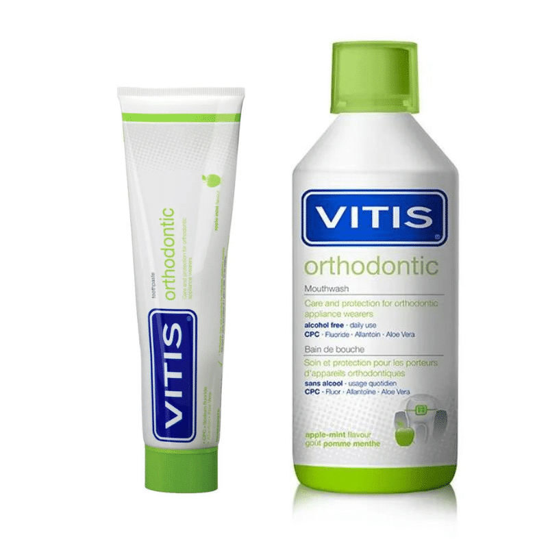 kem đánh răng và nước súc miệng VITIS Orthodontic