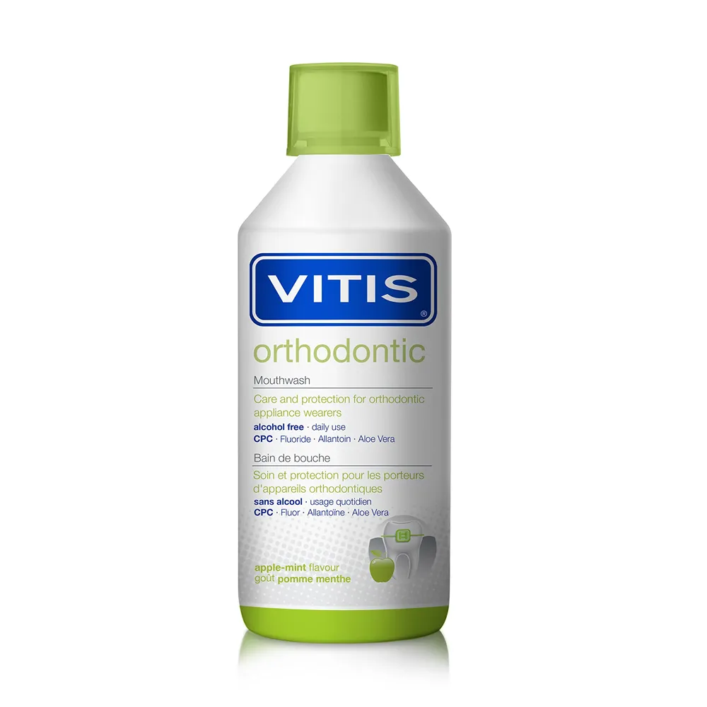 Nước súc miệng VITIS Orthodontic là sản phẩm không thể thiếu trong quy trình chăm sóc răng chỉnh nha 